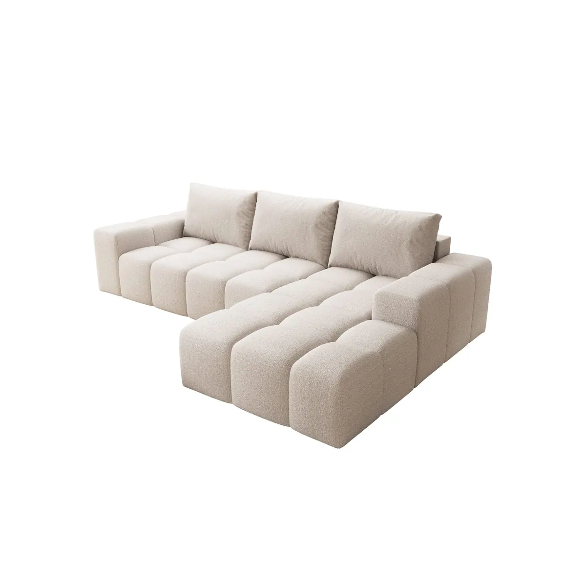 PROMETO Möbel Ecksofa Cento, L-Form, bequemer Teddy-Bouclé-Stoff 3