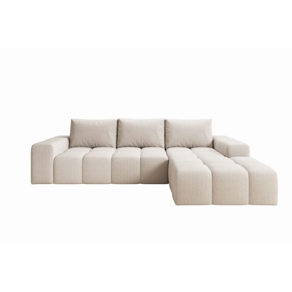 PROMETO Möbel Ecksofa Cento, L-Form, bequemer Teddy-Bouclé-Stoff 4