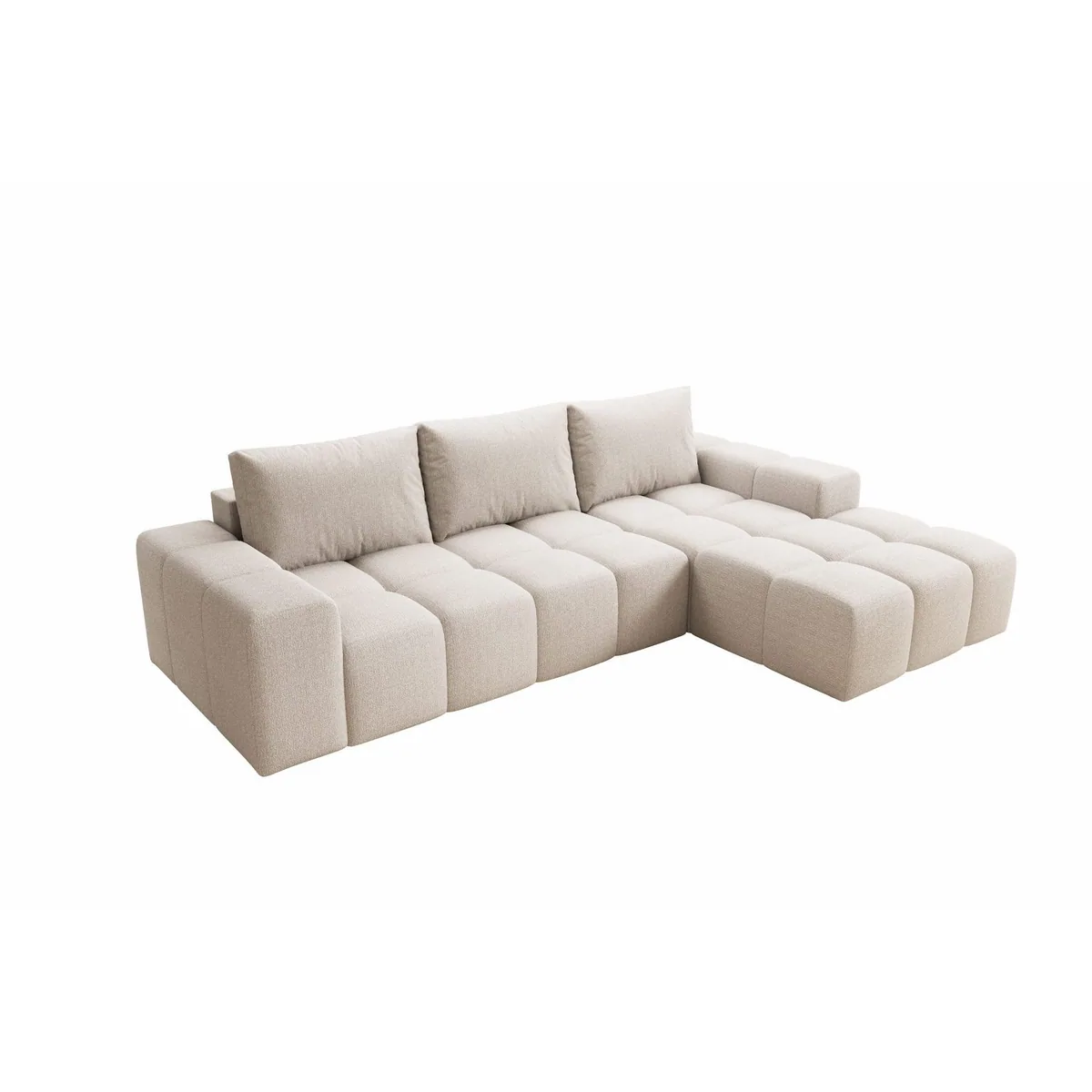 PROMETO Möbel Ecksofa Cento, L-Form, bequemer Teddy-Bouclé-Stoff 5