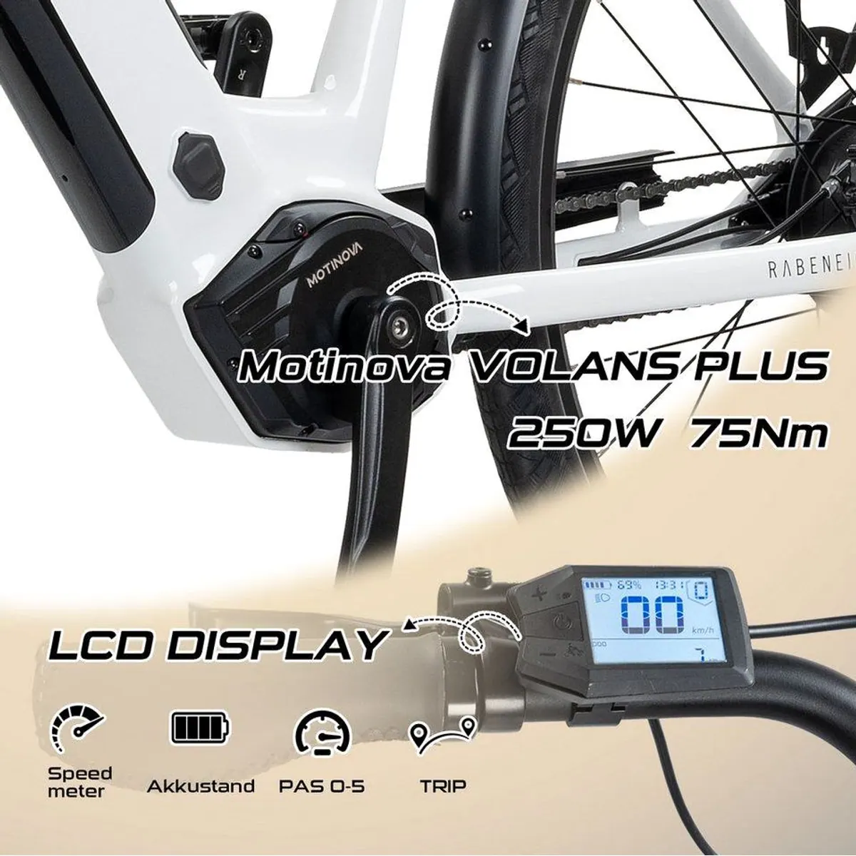 Rabeneick Comfort E-Bike, Enviolo Nabenschaltung, 522 Wh Akku — kraftvolle Unterstützung, stufenloses Schalten, eleganter Rahmen 2