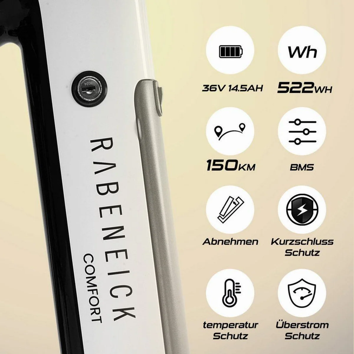 Rabeneick Comfort E-Bike, Enviolo Nabenschaltung, 522 Wh Akku — kraftvolle Unterstützung, stufenloses Schalten, eleganter Rahmen 3