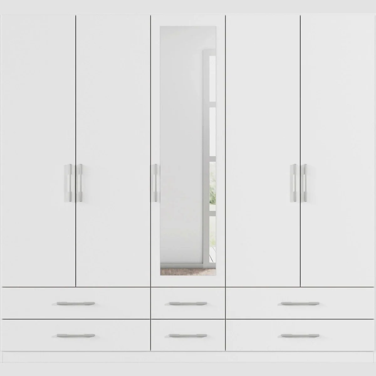rauch HERSBRUCK Kleiderschrank, funktionales Design, großzügige Schubladen, Spiegeltüren 4