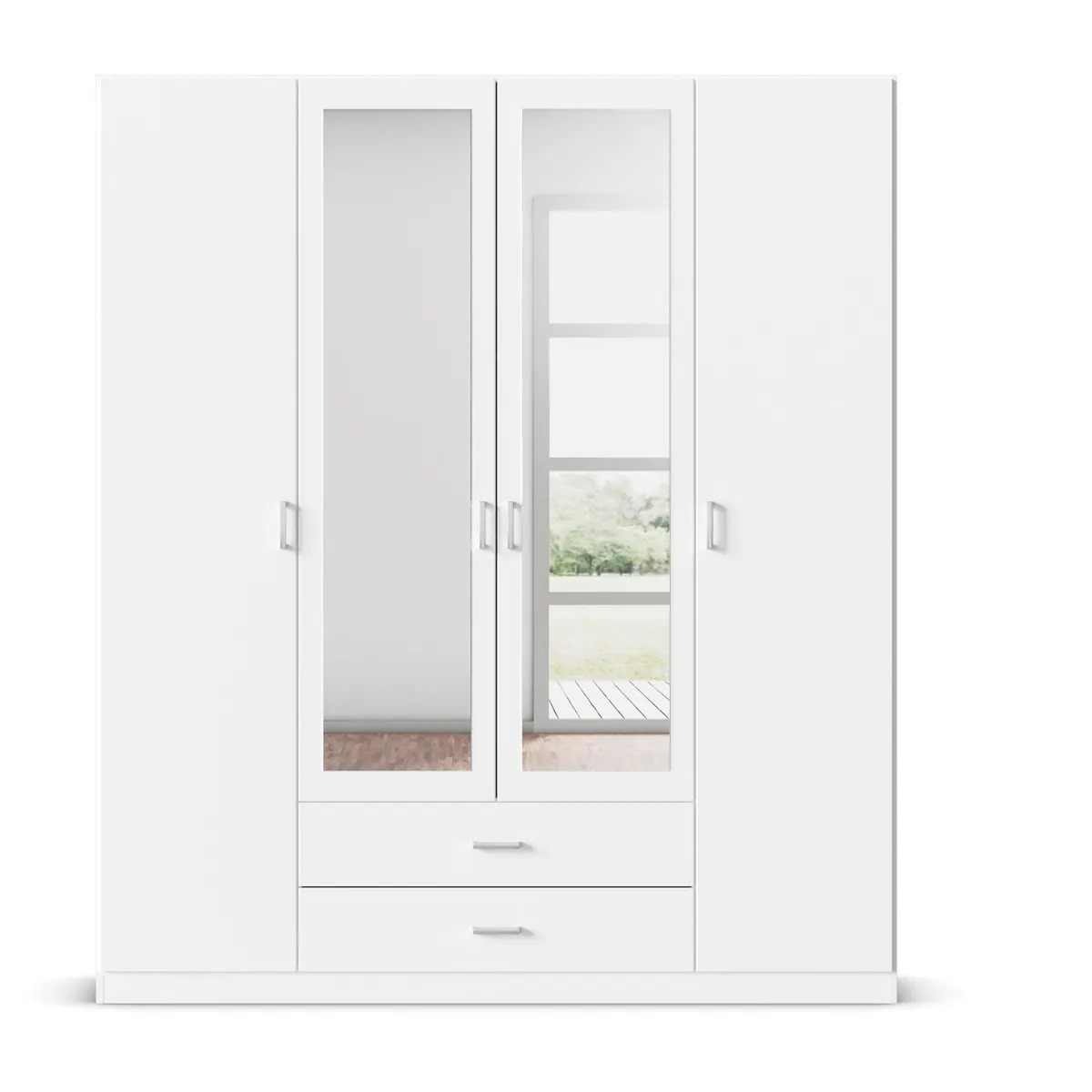 rauch GAMMA Kleiderschrank, modernes Design, integrierte Spiegel, flexible Breiten — 181/271 cm 4