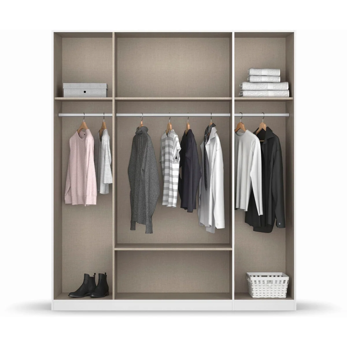 rauch GAMMA Kleiderschrank, modernes Design, integrierte Spiegel, flexible Breiten — 181/271 cm 5