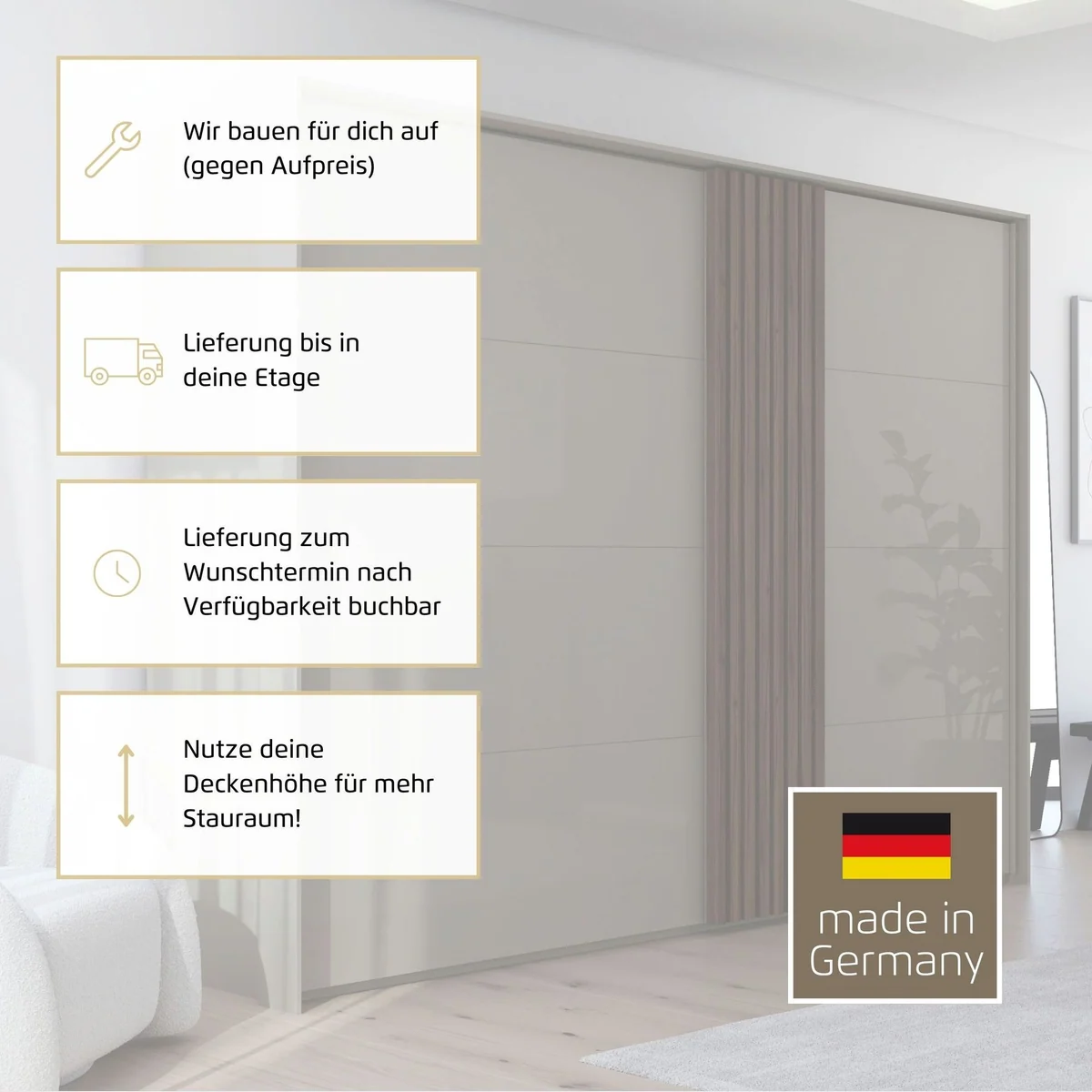 rauch Tegio Schwebetürenschrank, elegantes Design, geräuschlose Türen, hochwertige Materialien 4