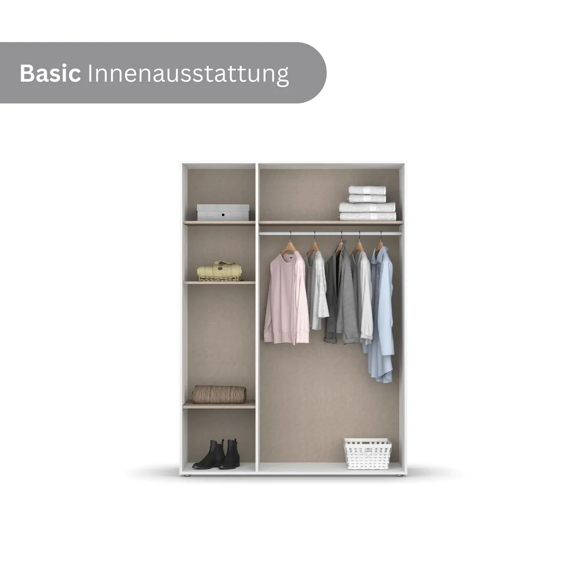 rauch Nabila Kleiderschrank, stilvolles Design, Push-to-Open Funktion, flexible Innenausstattung 4