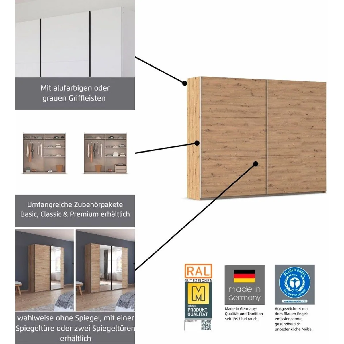 rauch KRONACH Schwebetürenschrank, flexibles Design, viel Stauraum, Made in Germany 4