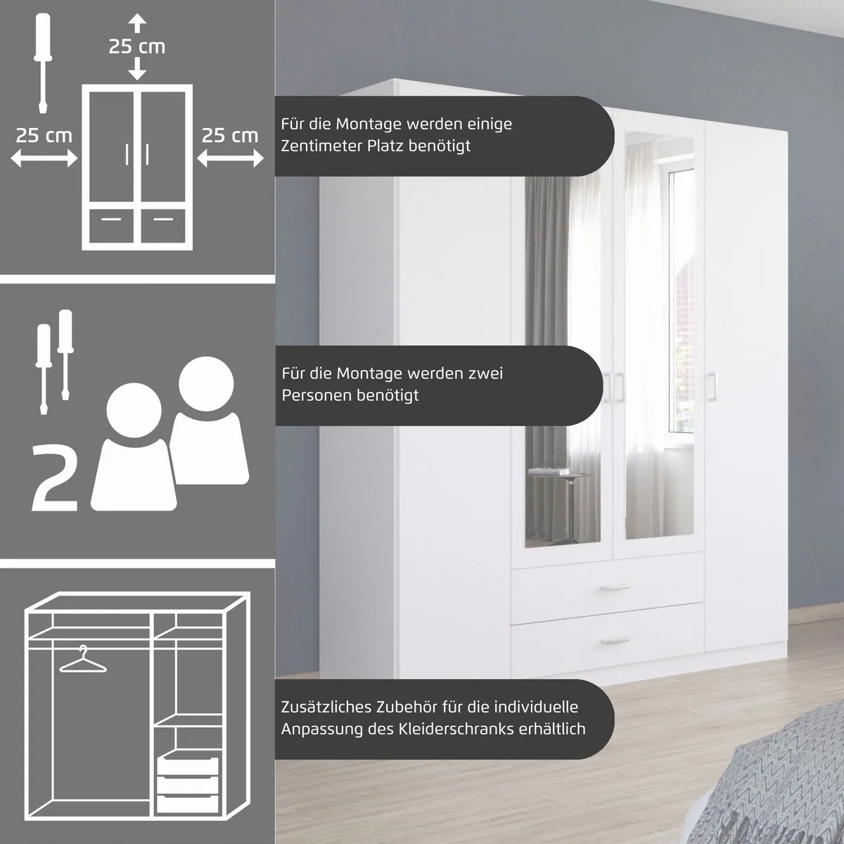 rauch GAMMA Drehtürenschrank, flexible Ausstattung, modernes Design 4