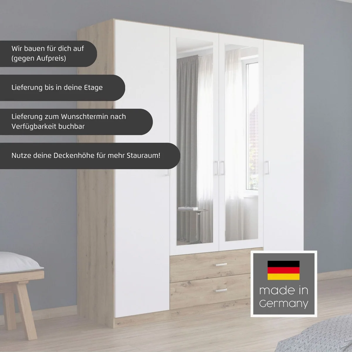 rauch GAMMA Drehtürenschrank, flexible Ausstattung, modernes Design 5
