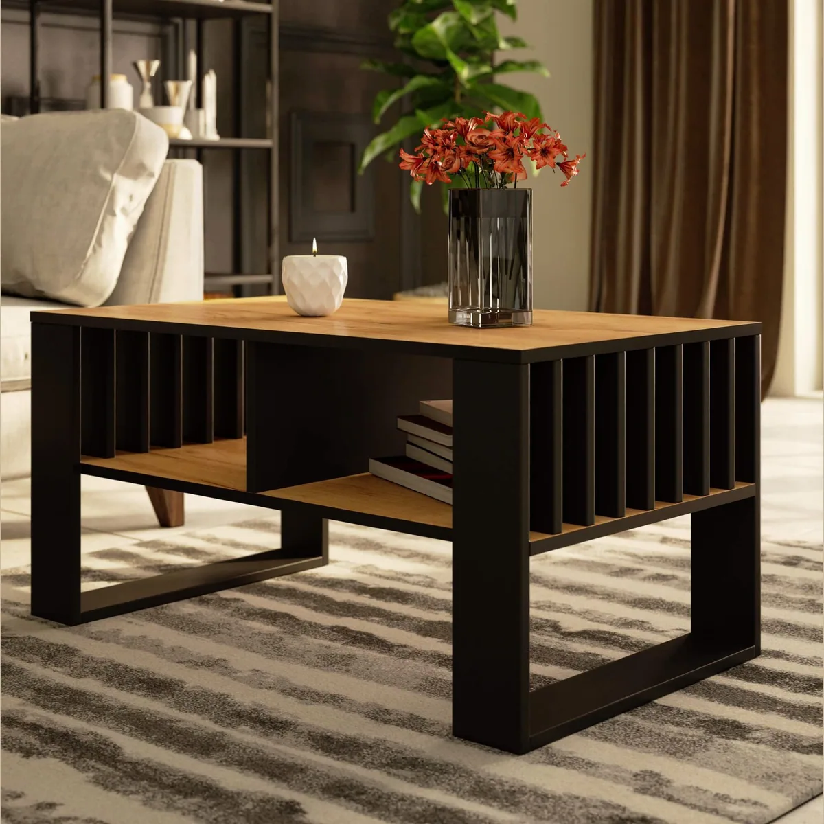 Raumhirsch Furniture Couchtisch Domi, modernes Design, praktische Ablagefläche, robuste Materialien