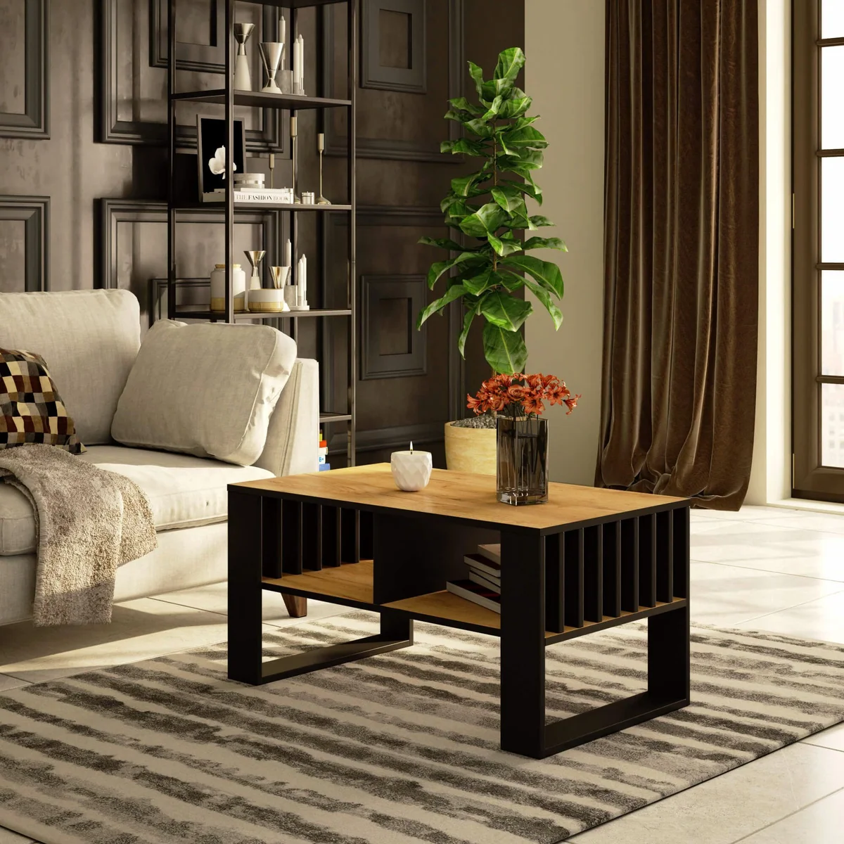 Raumhirsch Furniture Couchtisch Domi, modernes Design, praktische Ablagefläche, robuste Materialien 3