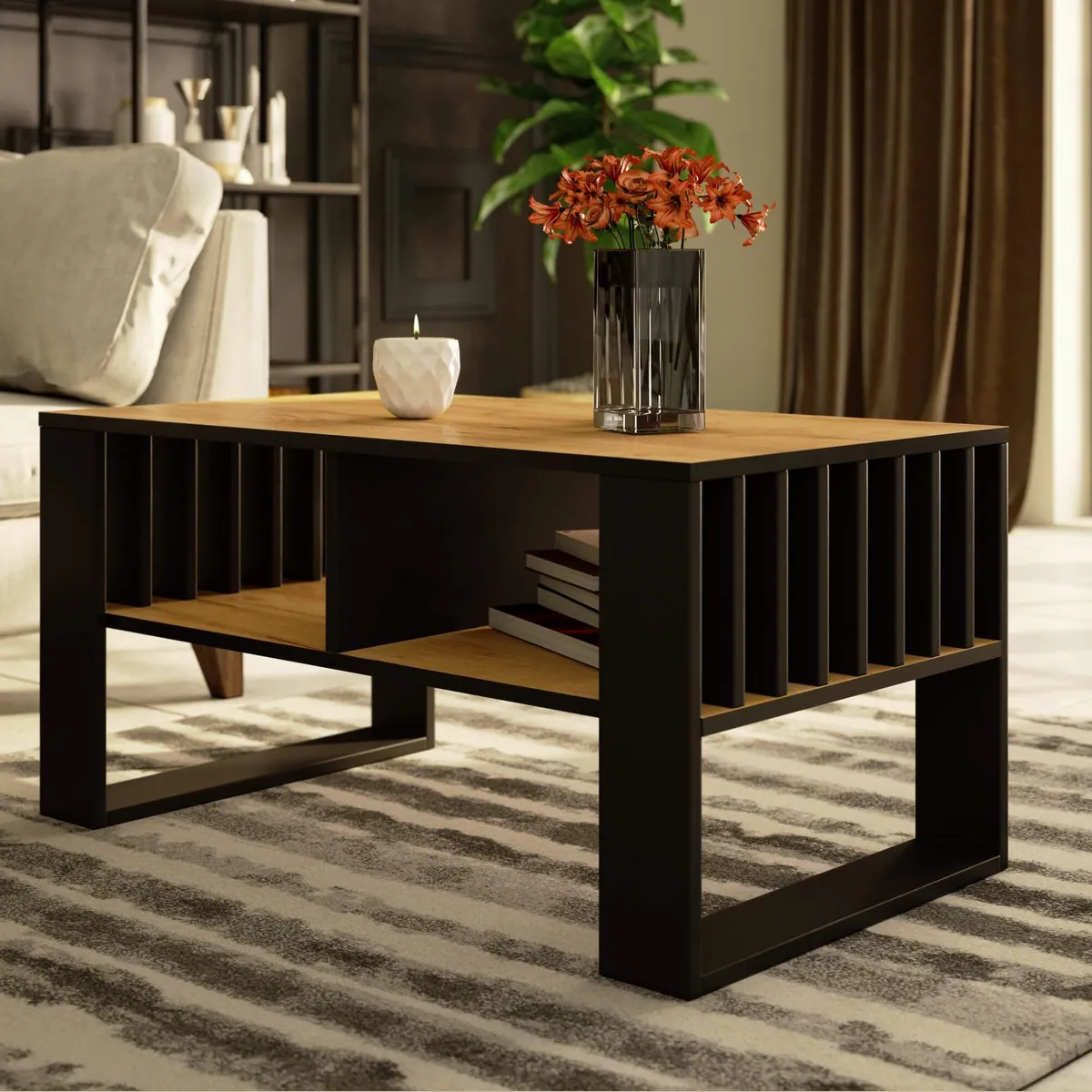 Raumhirsch Furniture Couchtisch Domi, modernes Design, praktische Ablagefläche, robuste Materialien 4