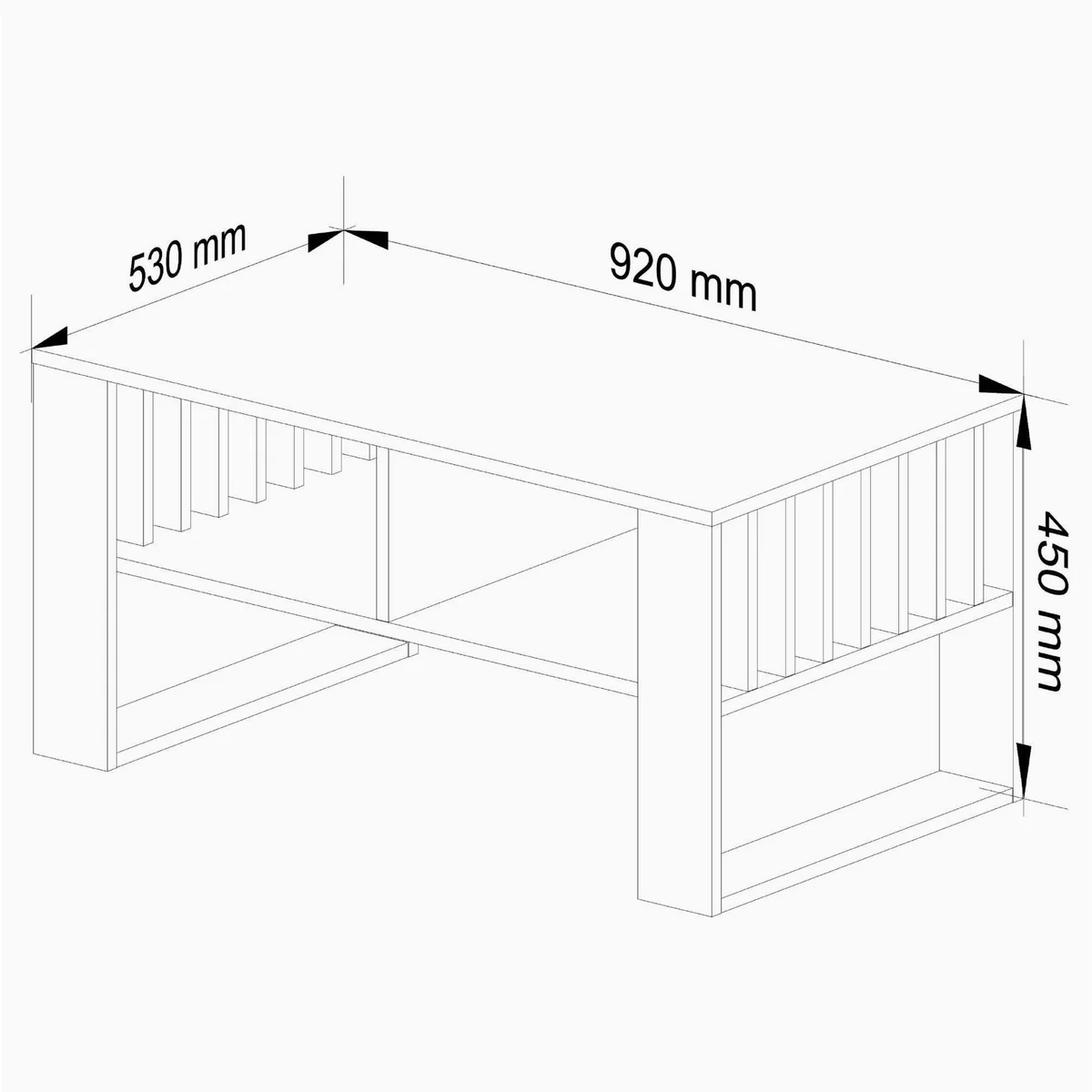 Raumhirsch Furniture Couchtisch Domi, modernes Design, praktische Ablagefläche, robuste Materialien 5