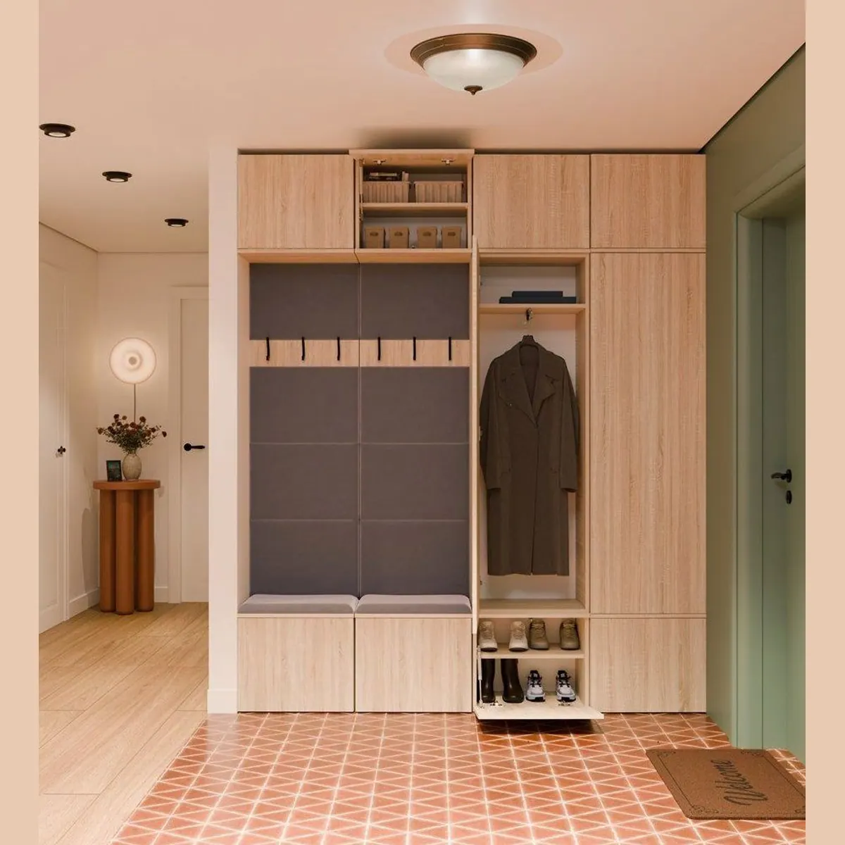 Raumhirsch Furniture Garderobenschrank, praktische Aufbewahrung für Flur — modernes Design, vielseitige Nutzung, grifflose Fronten 3