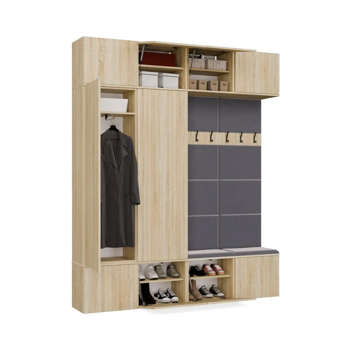 Raumhirsch Furniture Garderobenschrank, praktische Aufbewahrung für Flur — modernes Design, vielseitige Nutzung, grifflose Fronten 4