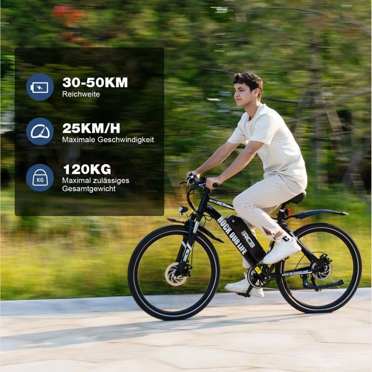 RCB RK15 E-Bike, 26 Zoll Pedelec, 250W Motor, 30-50 km Reichweite 2