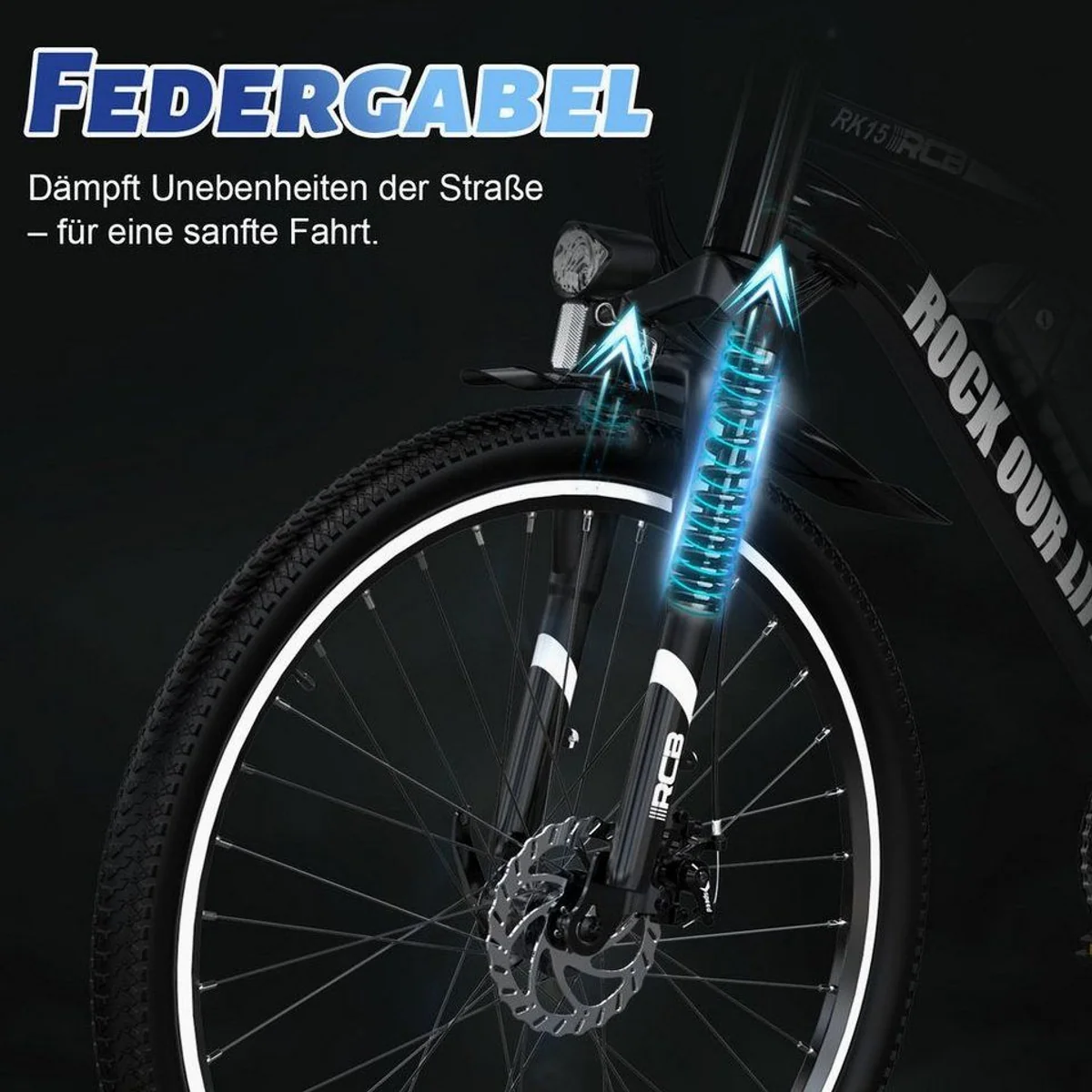 RCB RK15 E-Bike, 26 Zoll Pedelec, 250W Motor, 30-50 km Reichweite 4