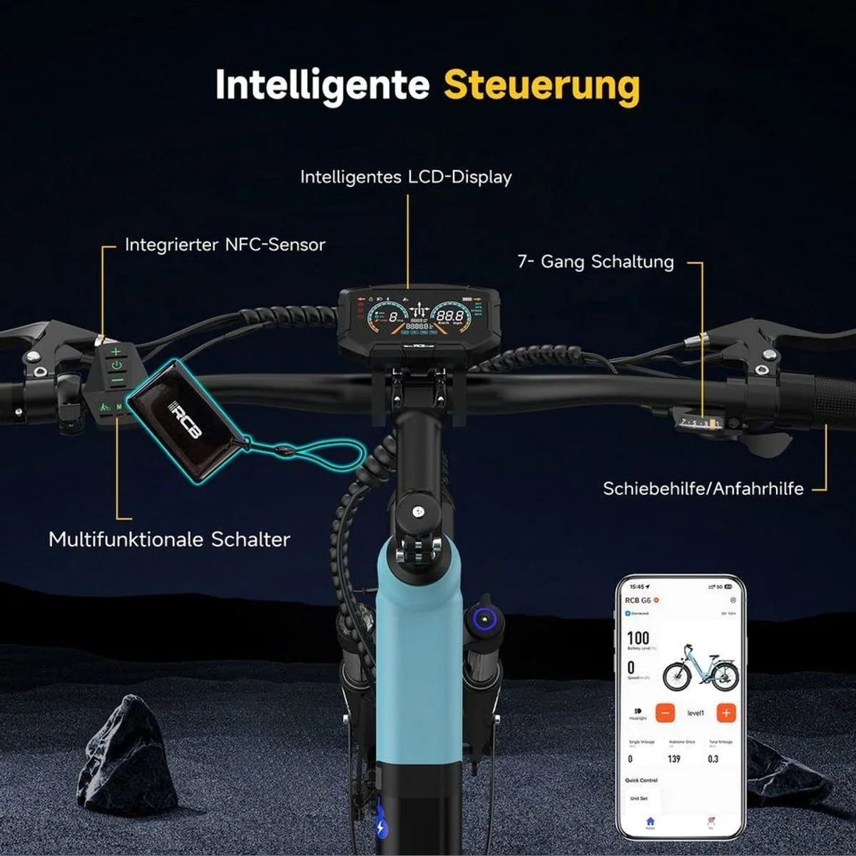 RCB E-Bike Pedelec G6, kraftvoller Motor, hohe Reichweite, smarte Konnektivität 3