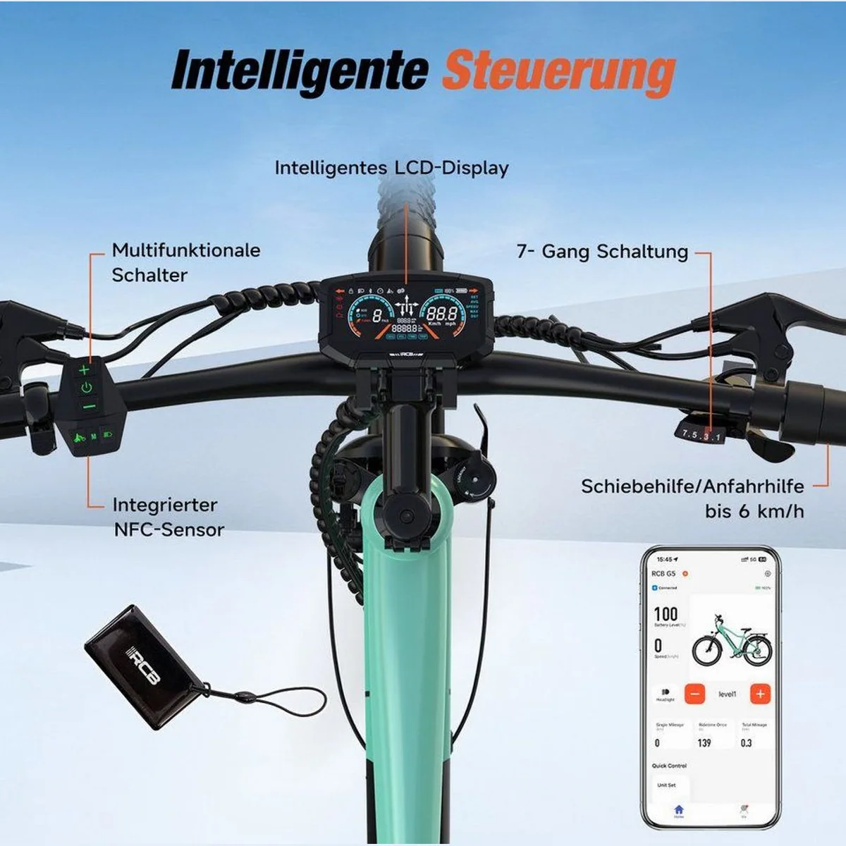 RCB E-Bike Pedelec G5, kraftvoller Heckmotor, 7-Gang-Schaltung, smarte App-Funktionen 5