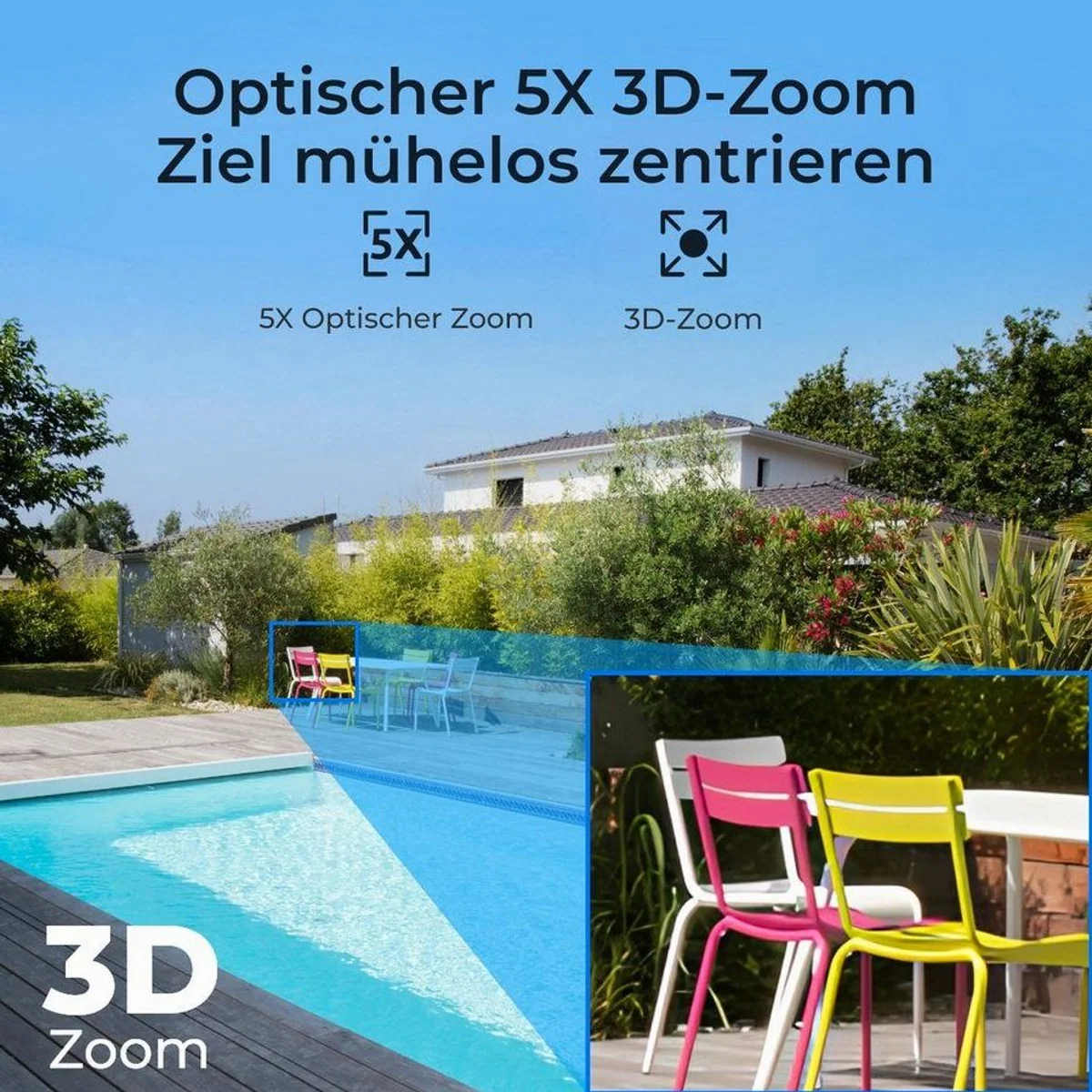 Reolink RLC-823S1 Überwachungskamera, 4K Nachtsicht, 360° Tracking, PoE Technologie 5