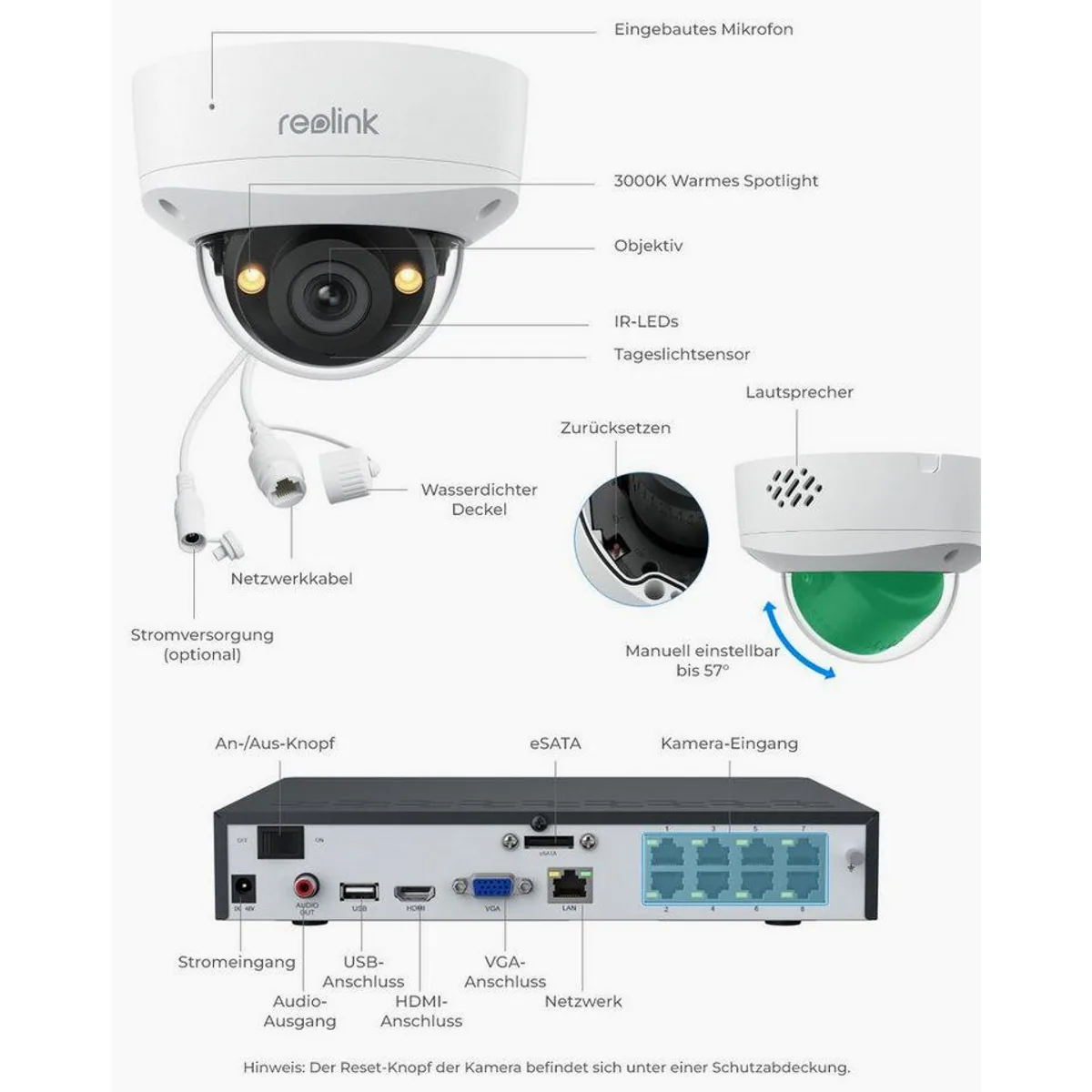 Reolink RLK8-500V4 Überwachungssystem, 5MP, 24/7 Aufzeichnung, IK10 Schutz 5