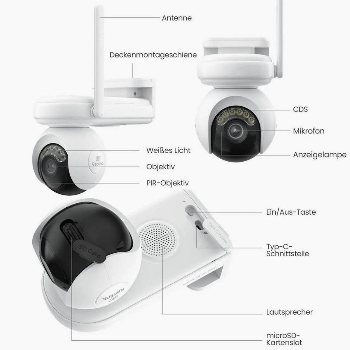 Reolink B660 Dome IP-Kamera, 4K Auflösung, Nachtsicht, wetterfest 3