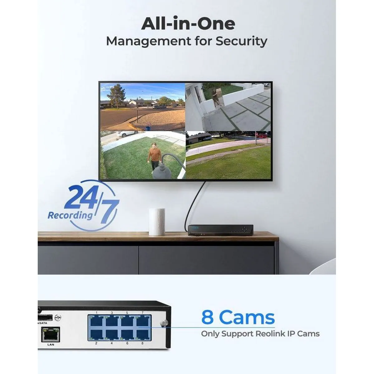 Reolink RLK8-800B4-A Überwachungskamera, 4K Ultra HD, 24/7 Aufzeichnung, PoE 5
