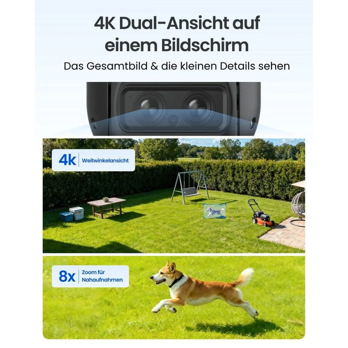 Reolink TrackMix Überwachungskamera, Dual-Ansicht, 4K UHD, wiederaufladbarer Akku 2