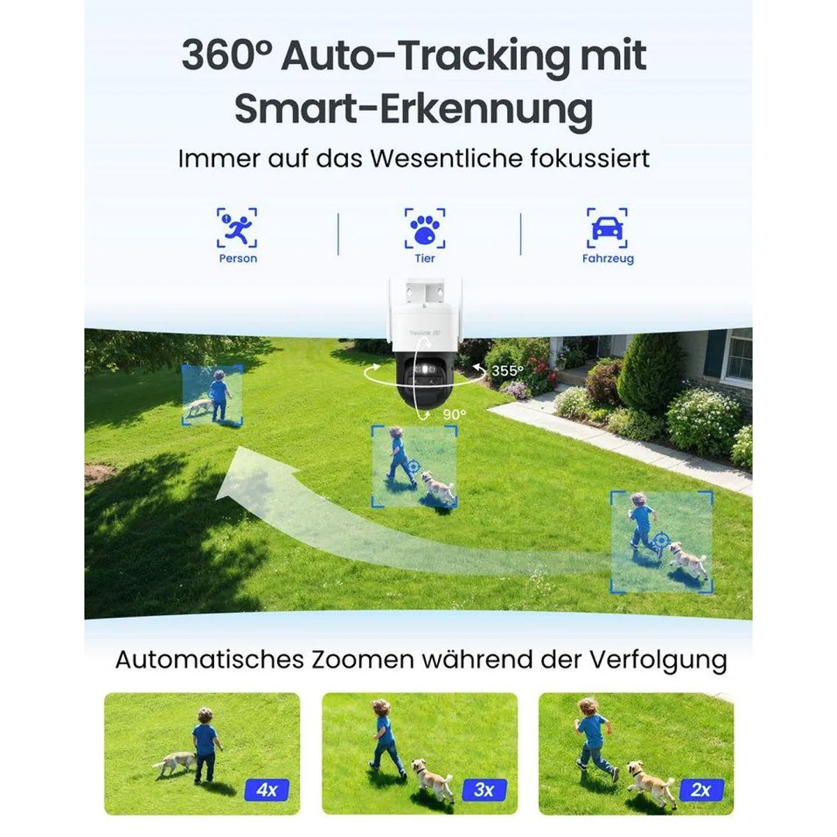 Reolink TrackMix Überwachungskamera, Dual-Ansicht, 4K UHD, wiederaufladbarer Akku 5