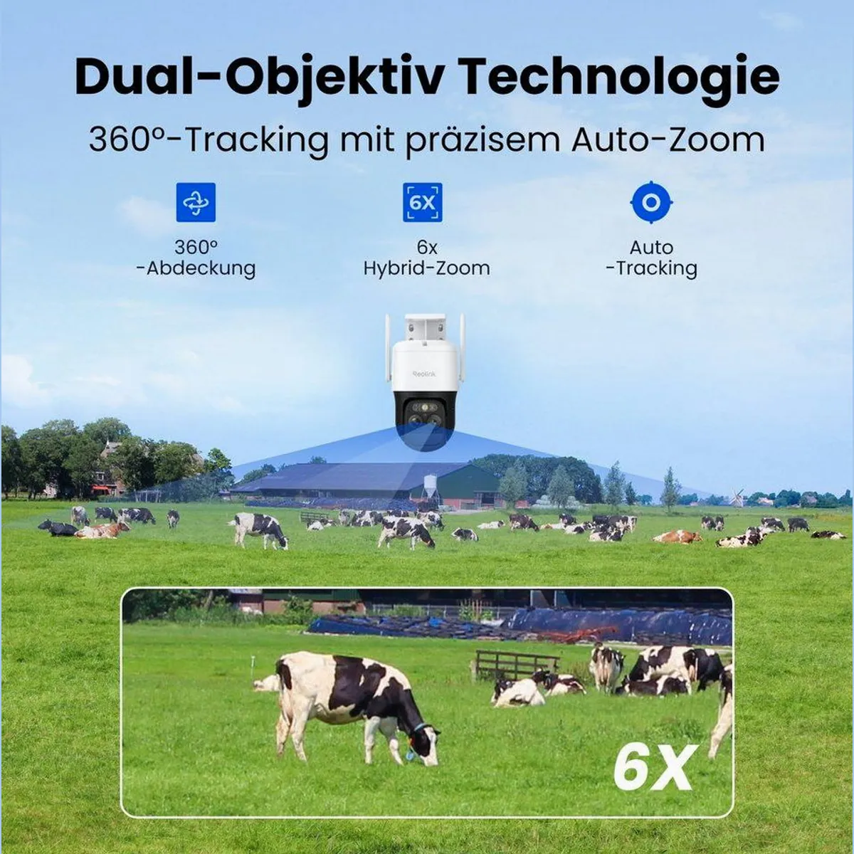 Reolink TrackMix LTE Plus 2 Überwachungskamera, 4MP Dual-Objektiv, 4G LTE, Solarbetrieb 4