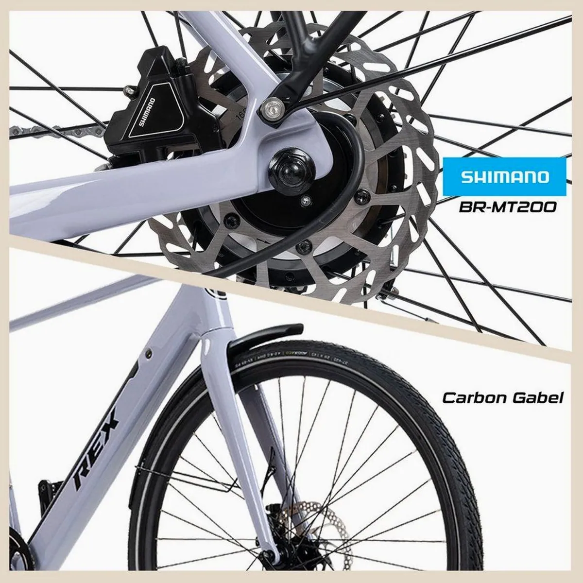 REX E-Trekkingrad, leichter Carbon-Rahmen, 10-Gang Shimano, 360 Wh 4