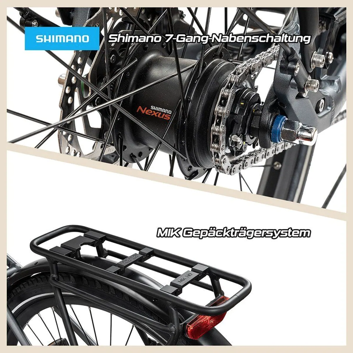 REX Commuter+ E-Bike, Mittelmotor, 7-Gang Nexus, bis zu 120 km Reichweite 5