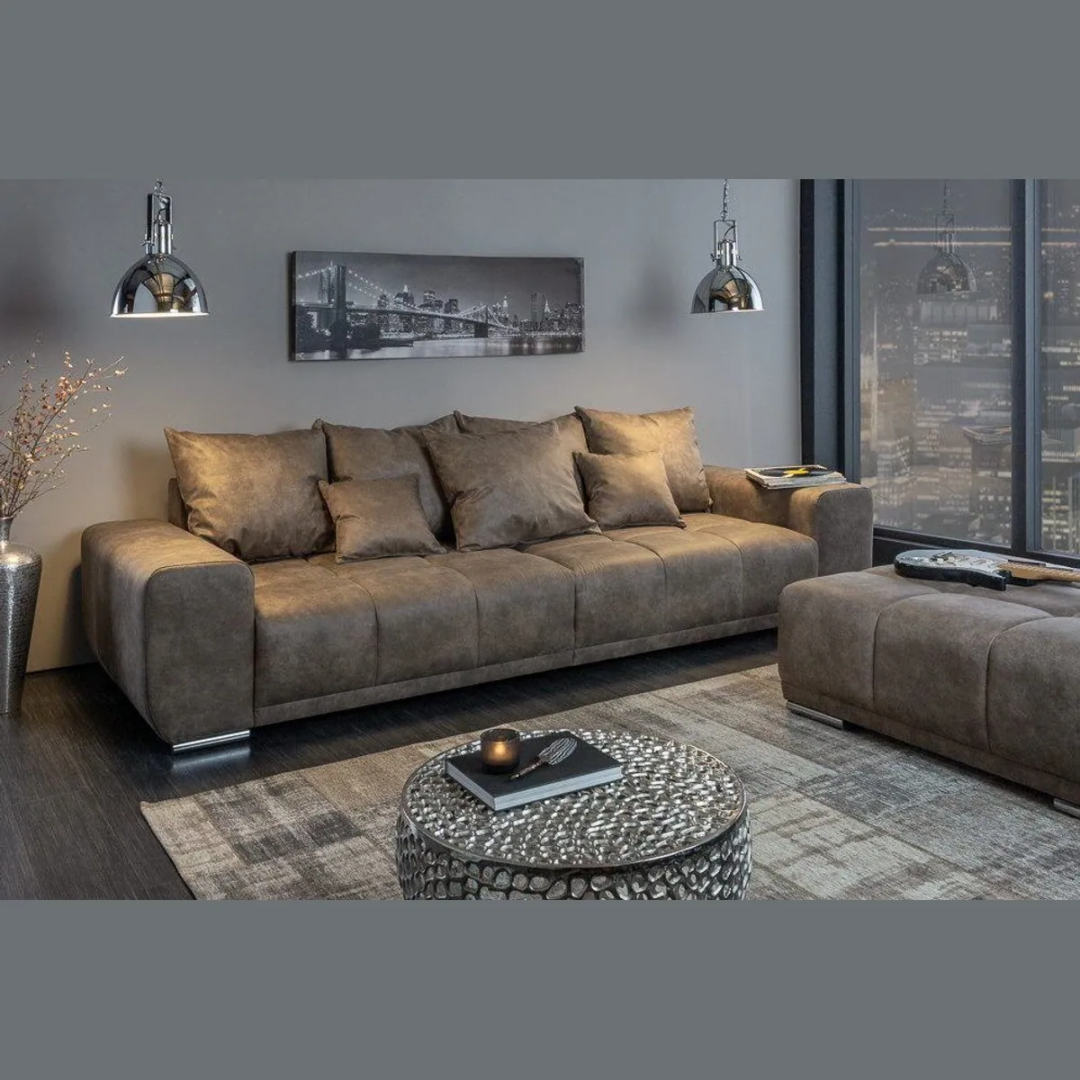 riess-ambiente XXL Sofa ELEGANCIA, taupe, elegantes Design, hoher Sitzkomfort, inkl. Kissen 2