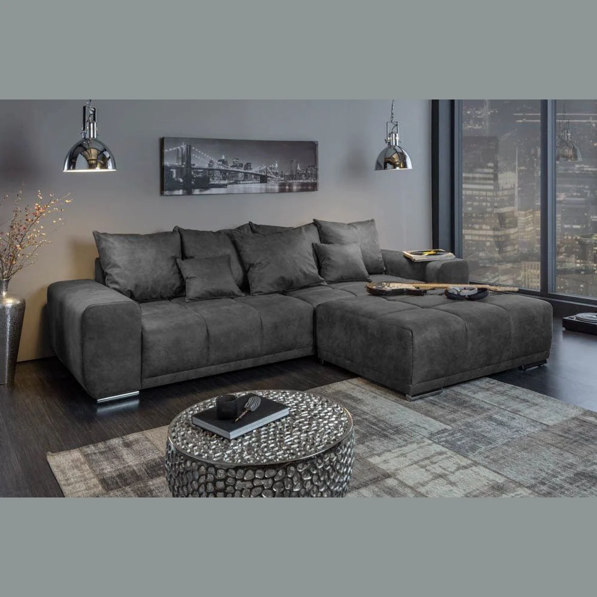 riess-ambiente Big-Sofa ELEGANCIA, elegantes Design, hoher Sitzkomfort, inklusive Kissen