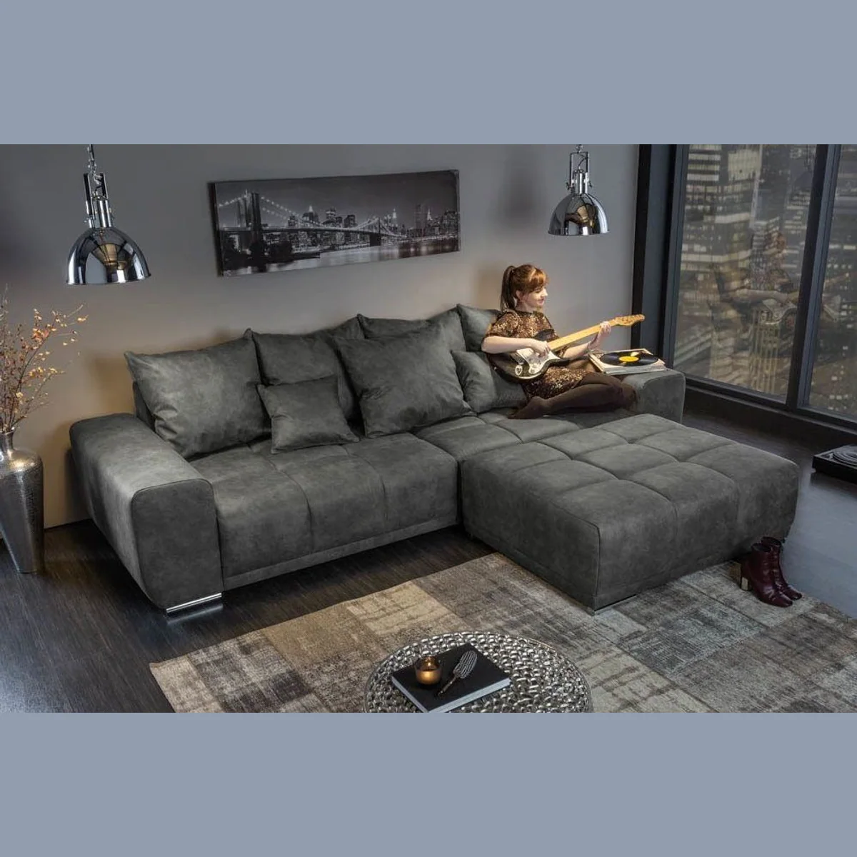 riess-ambiente Big-Sofa ELEGANCIA, elegantes Design, hoher Sitzkomfort, inklusive Kissen 3
