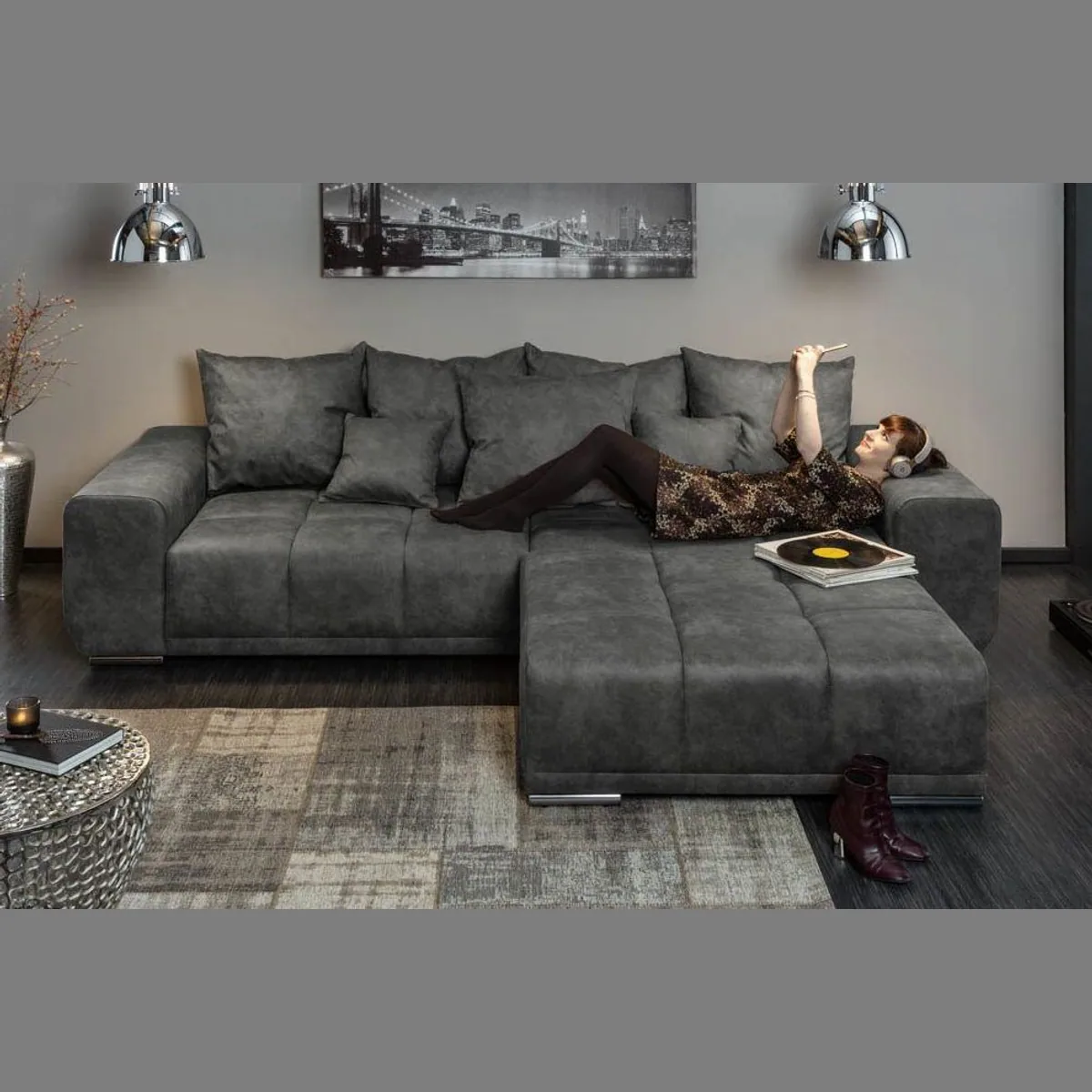 riess-ambiente Big-Sofa ELEGANCIA, elegantes Design, hoher Sitzkomfort, inklusive Kissen 4