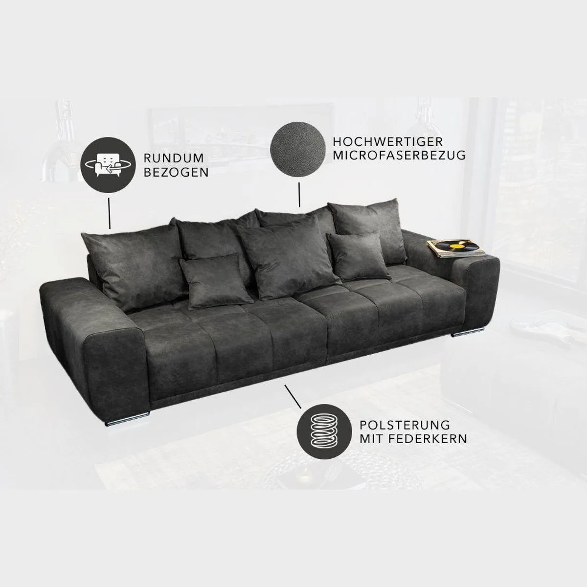 riess-ambiente Big-Sofa ELEGANCIA, elegantes Design, hoher Sitzkomfort, inklusive Kissen 5