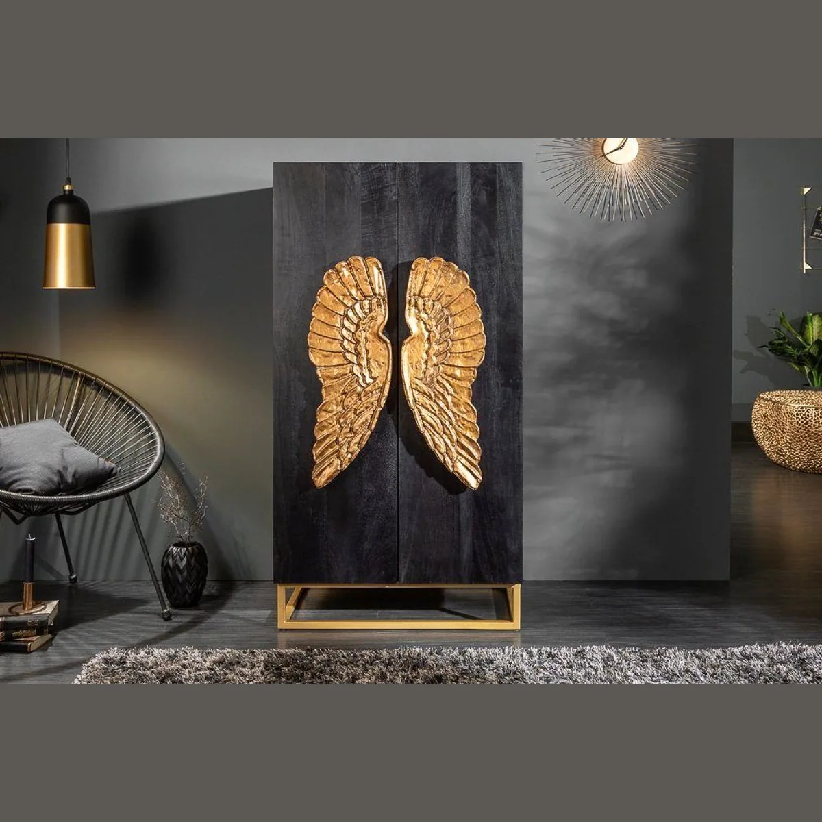 riess-ambiente Highboard ANGEL 140cm, elegantes Design mit goldenen Akzenten 3