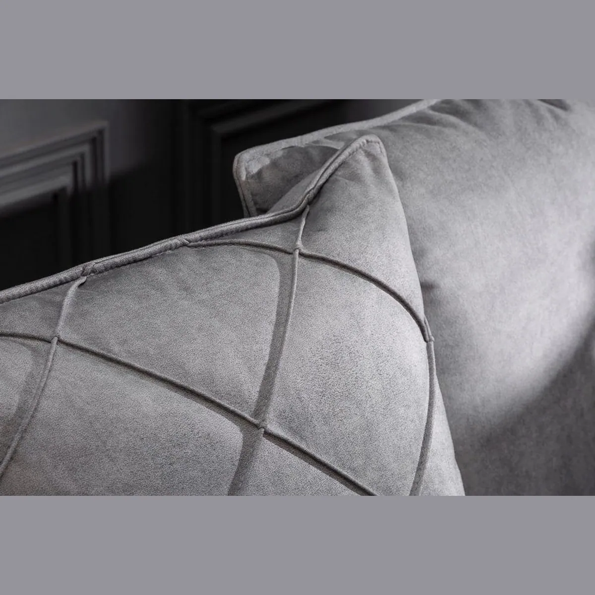 riess-ambiente Big-Sofa DECADENCIA, silbergrau Samt, 8 Kissen, variable Ottomane 5