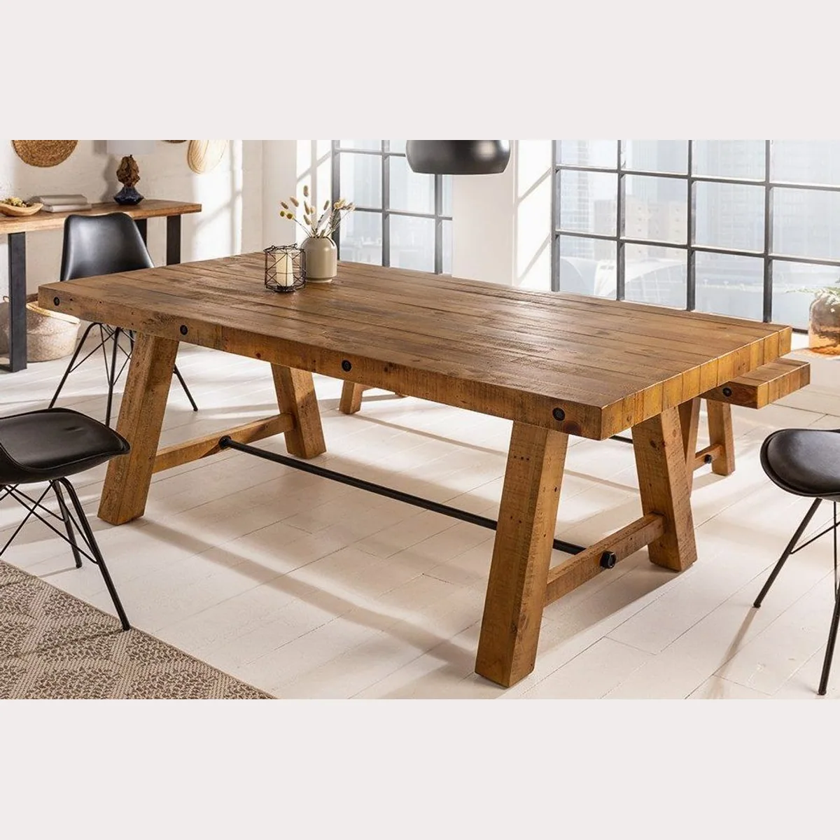 riess-ambiente Esstisch FINCA 165 cm, vintage braun, Industrial Design, recyceltes Pinienholz