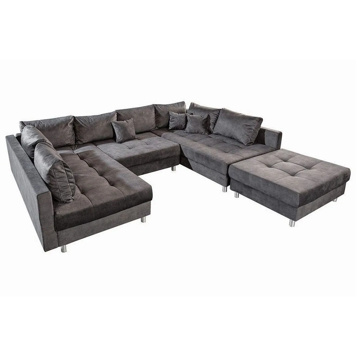 riess-ambiente Wohnlandschaft KENT, U-Form, Samt, inkl. Kissen & Hocker 2