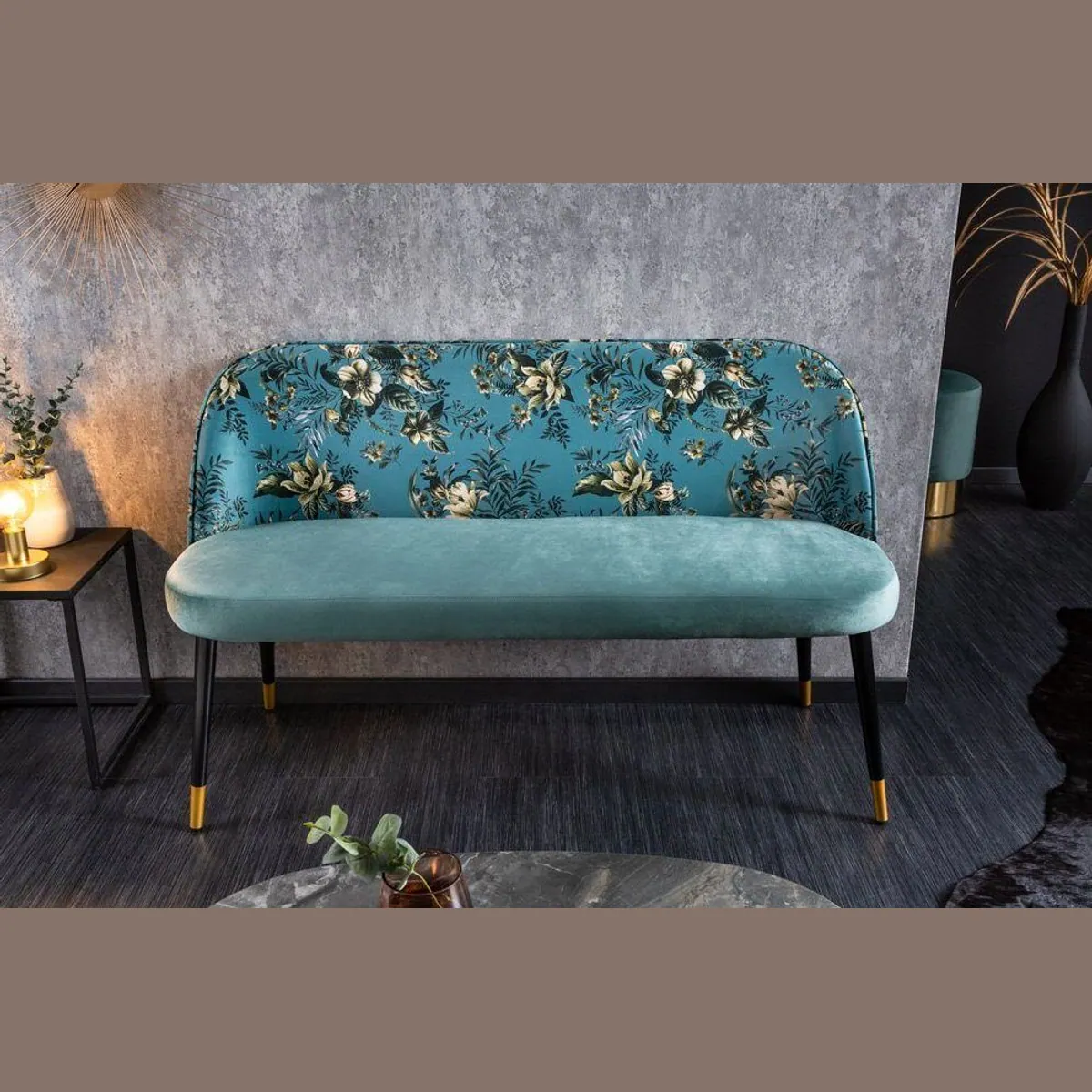 riess-ambiente Sitzbank PRÊT-À-PORTER, florales Design, hochwertiger Samt, elegante Metallbeine 3