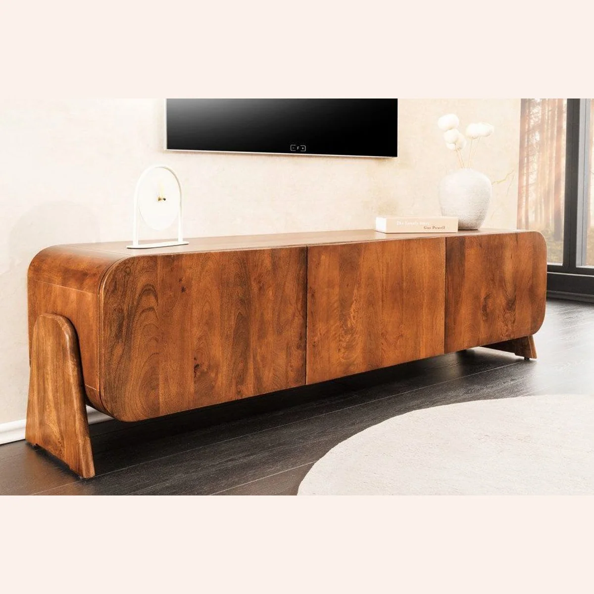 riess-ambiente TV-Board BRASIL 160 cm, Massivholz, elegantes Design, praktische Fächer