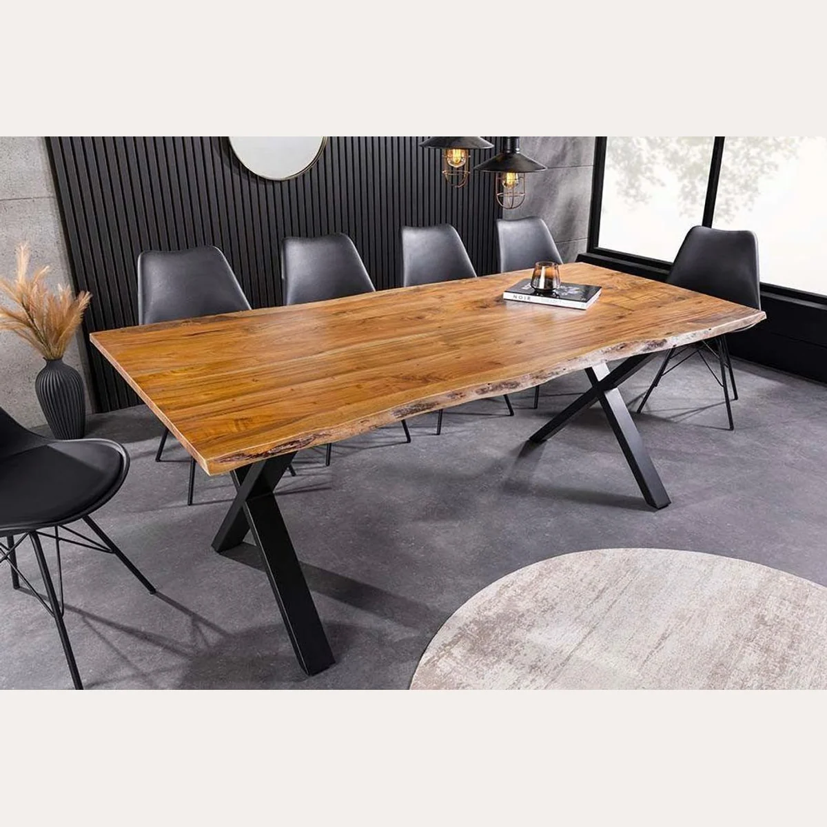 riess-ambiente Esstisch MAMMUT 140cm, Massivholz, X-Gestell, pflegeleicht