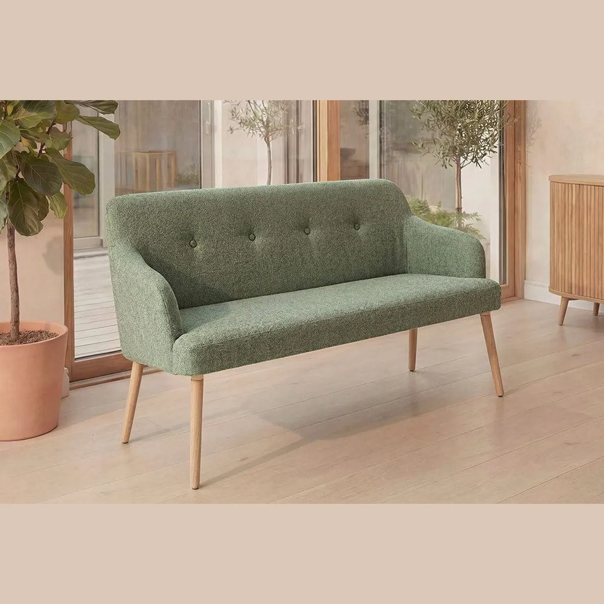 riess-ambiente Polsterbank SCANDINAVIA MEISTERSTÜCK, skandinavisches Design, komfortable Armlehnen, stabile Massivholzbeine