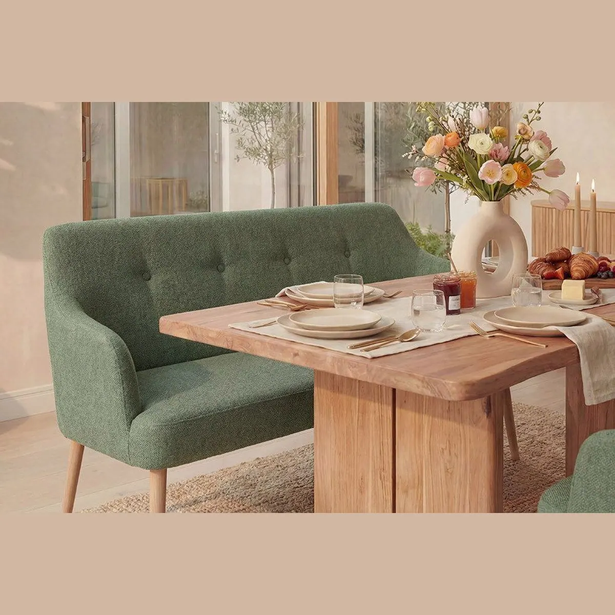riess-ambiente Polsterbank SCANDINAVIA MEISTERSTÜCK, skandinavisches Design, komfortable Armlehnen, stabile Massivholzbeine 5