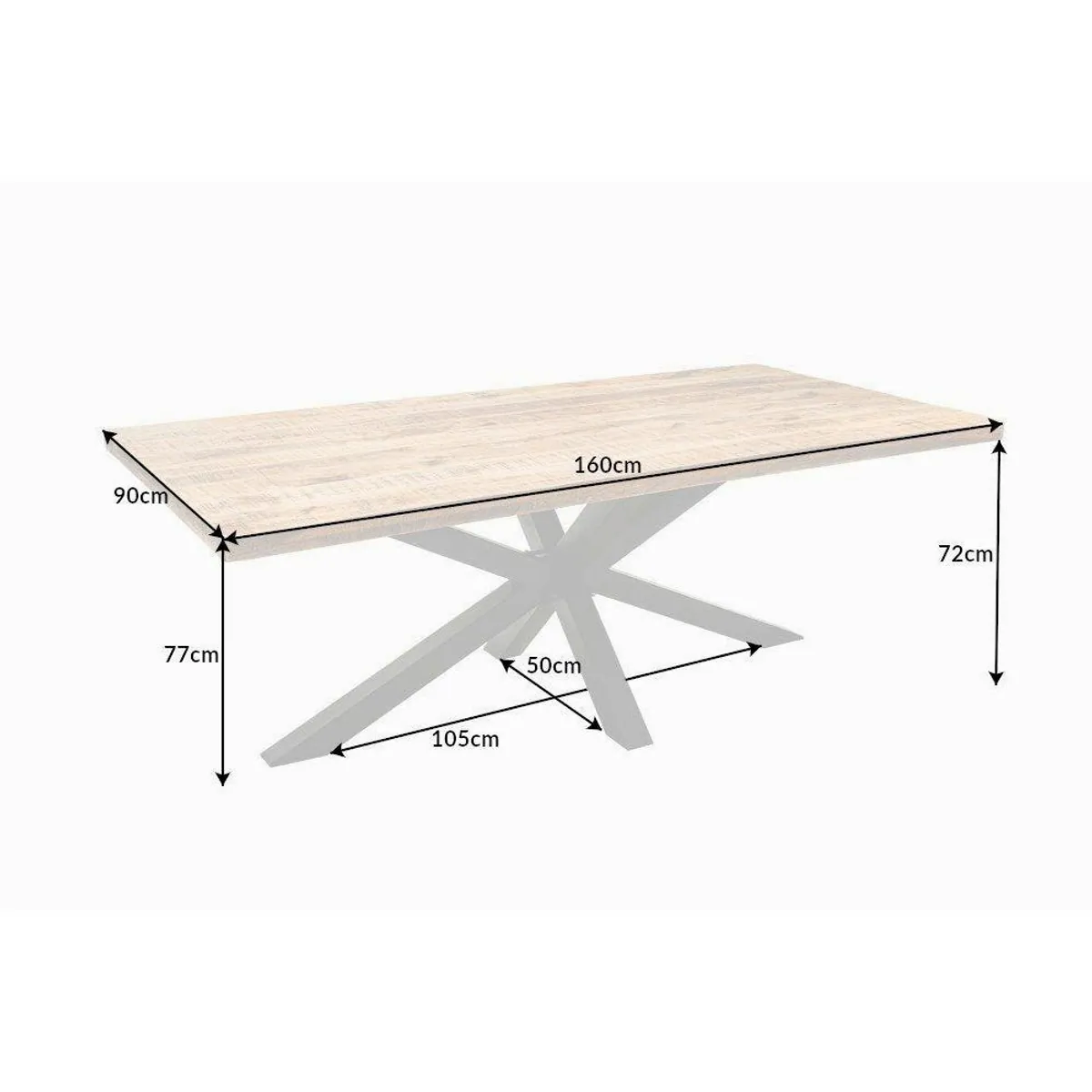 riess-ambiente Esstisch GALAXIE 160cm, Massivholz, futuristisches Metallgestell, für bis zu 6 Personen 3