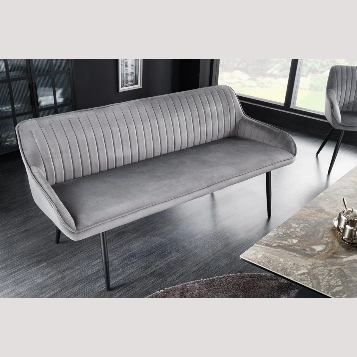 riess-ambiente Sitzbank TURIN 160cm, eleganter Samtbezug, stabile Metallbeine, komfortable Armlehnen 2