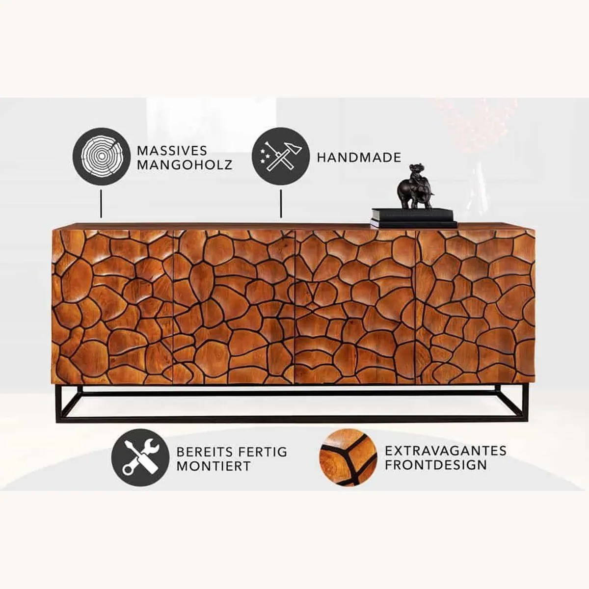 riess-ambiente Sideboard VULCANO, handgefertigt, einzigartiges Design, viel Stauraum 4