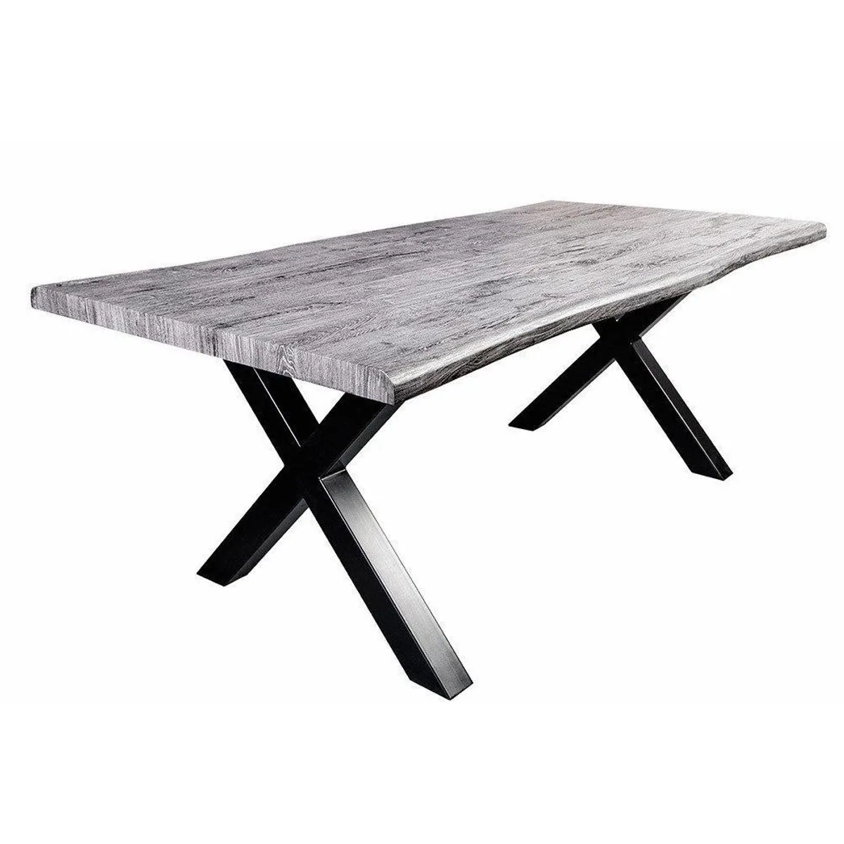 riess-ambiente Baumkantentisch WILD 160 cm, authentische Wildeichen-Optik, stabiler X-Gestell 3